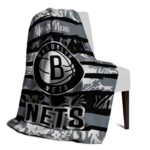 customized brooklyn nets floral stripes black white blanket best selling