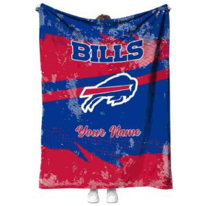 customized buffalo bills grunge streaks blue blanket best selling