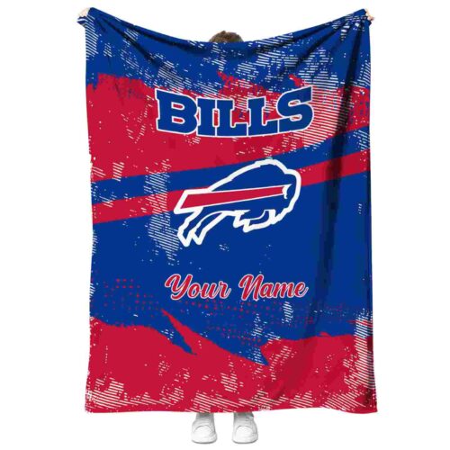 customized buffalo bills grunge streaks blue blanket best selling
