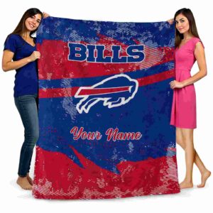 customized buffalo bills grunge streaks blue blanket fashion forward