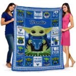 customized buffalo bulls baby yoda royal blue blanket best selling