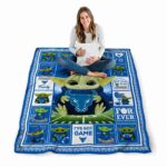 customized buffalo bulls baby yoda royal blue blanket best selling