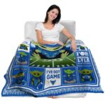 customized buffalo bulls baby yoda royal blue blanket best selling