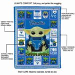 customized buffalo bulls baby yoda royal blue blanket best selling