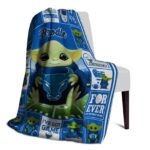 customized buffalo bulls baby yoda royal blue blanket best selling