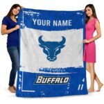 customized buffalo bulls paint strokes royal blue white blanket best selling