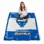 customized buffalo bulls paint strokes royal blue white blanket best selling