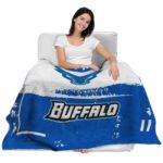 customized buffalo bulls paint strokes royal blue white blanket best selling