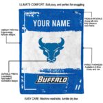 customized buffalo bulls paint strokes royal blue white blanket best selling
