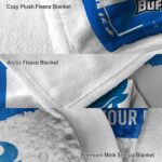 customized buffalo bulls paint strokes royal blue white blanket best selling