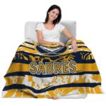 customized buffalo sabres floral stripes navy blue white blanket best selling