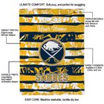 customized buffalo sabres floral stripes navy blue white blanket best selling