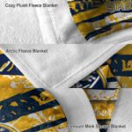 customized buffalo sabres floral stripes navy blue white blanket best selling