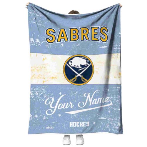 customized buffalo sabres grunge texture navy blue white blanket best selling