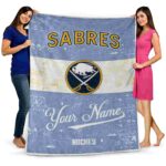 customized buffalo sabres grunge texture navy blue white blanket best selling