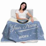 customized buffalo sabres grunge texture navy blue white blanket best selling