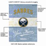 customized buffalo sabres grunge texture navy blue white blanket best selling