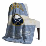 customized buffalo sabres grunge texture navy blue white blanket best selling