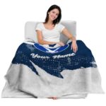 customized byu cougars grunge streaks blue blanket best selling