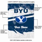customized byu cougars grunge streaks blue blanket best selling