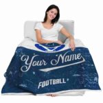 customized byu cougars grunge texture blue white blanket best selling
