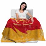 customized calgary flames grunge streaks red blanket best selling