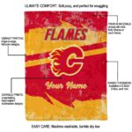 customized calgary flames grunge streaks red blanket best selling