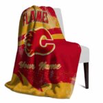 customized calgary flames grunge streaks red blanket best selling