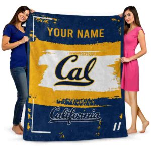 customized california golden bears paint strokes blue white blanket fashion forward