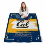 customized california golden bears paint strokes blue white blanket high quality