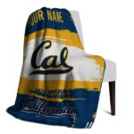 customized california golden bears paint strokes blue white blanket top rated