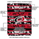 customized carolina hurricanes floral stripes red white blanket best selling