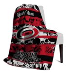 customized carolina hurricanes floral stripes red white blanket best selling