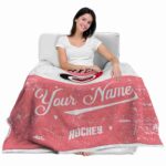 customized carolina hurricanes grunge texture red white blanket best selling