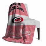 customized carolina hurricanes grunge texture red white blanket best selling