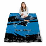 customized carolina panthers grunge streaks blue blanket high quality
