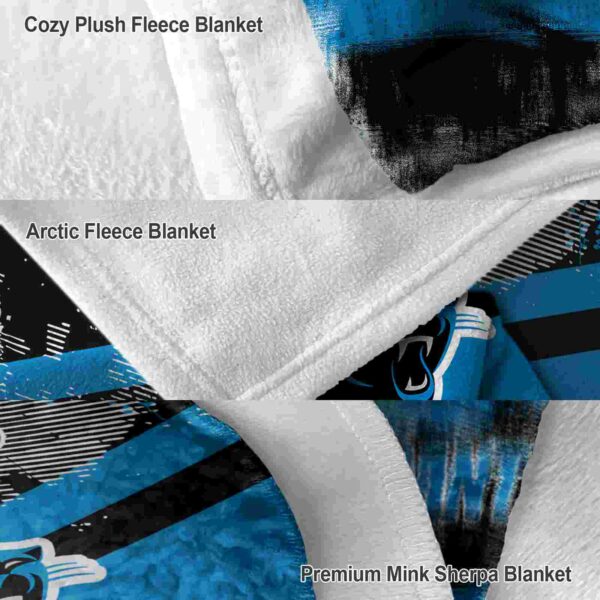 customized carolina panthers grunge streaks blue blanket premium grade