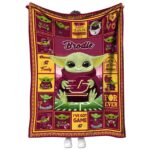 customized central michigan chippewas baby yoda maroon blanket best selling