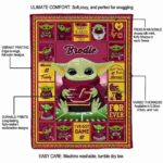 customized central michigan chippewas baby yoda maroon blanket best selling
