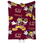 Customized Central Michigan Chippewas Mickey Maroon Blanket 1 customized central michigan chippewas mickey maroon blanket best selling