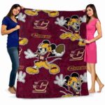 customized central michigan chippewas mickey maroon blanket best selling