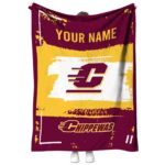 customized central michigan chippewas paint strokes maroon white blanket best selling