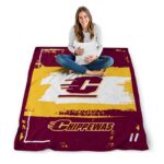 customized central michigan chippewas paint strokes maroon white blanket best selling