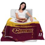customized central michigan chippewas paint strokes maroon white blanket best selling