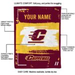 customized central michigan chippewas paint strokes maroon white blanket best selling