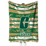 customized charlotte 49ers floral stripes green white blanket best selling
