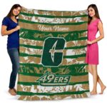 customized charlotte 49ers floral stripes green white blanket best selling