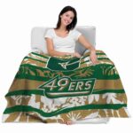 customized charlotte 49ers floral stripes green white blanket best selling