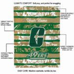 customized charlotte 49ers floral stripes green white blanket best selling