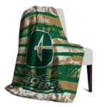 customized charlotte 49ers floral stripes green white blanket best selling